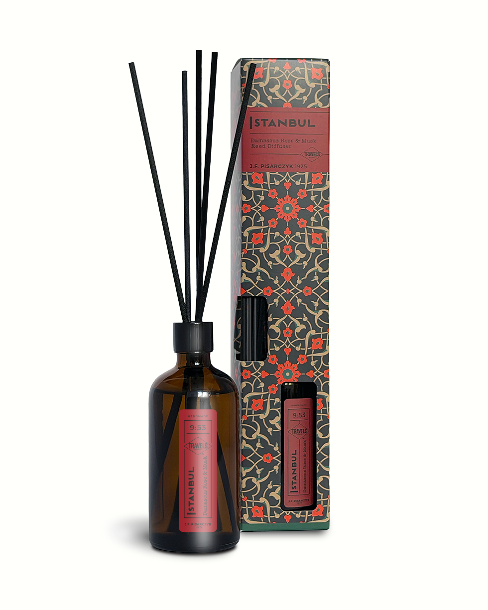 ISTANBUL 9:53 Damascus Rose & Musk — dyfuzor ratanowy, kolekcja Travels