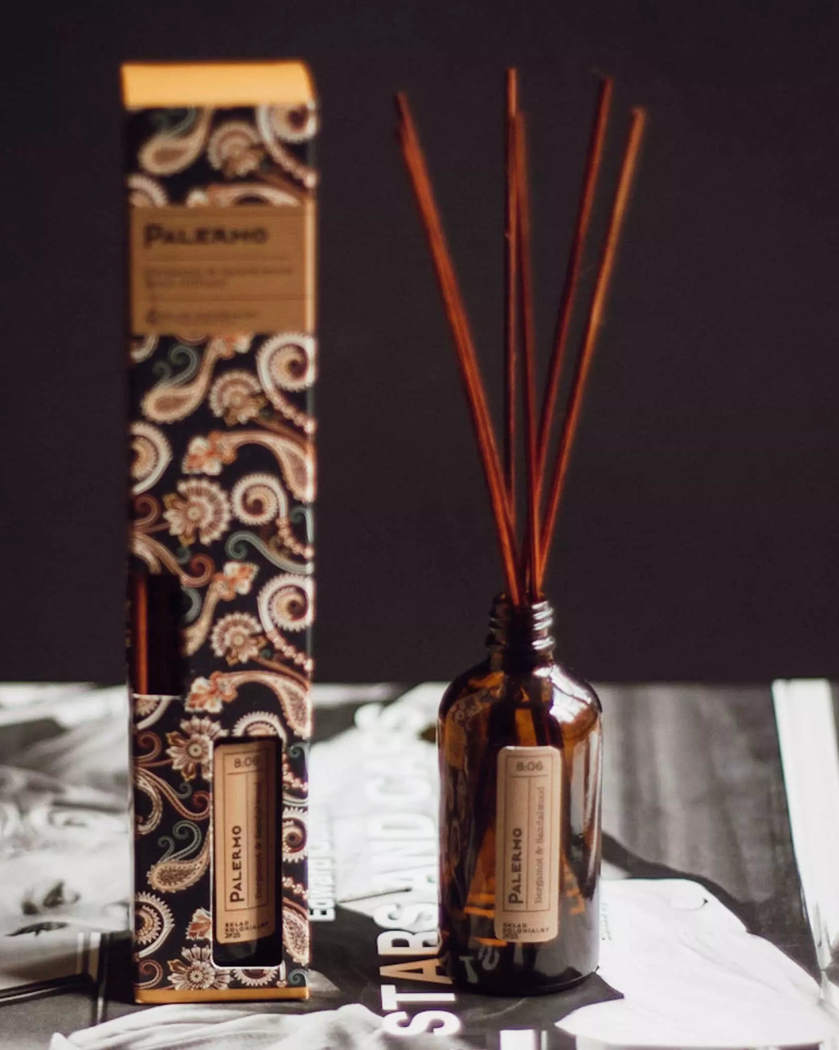 PALERMO 8:06 Bergamot & Sandalwood Dyfuzor Rattanowy - Kolekcja Travels