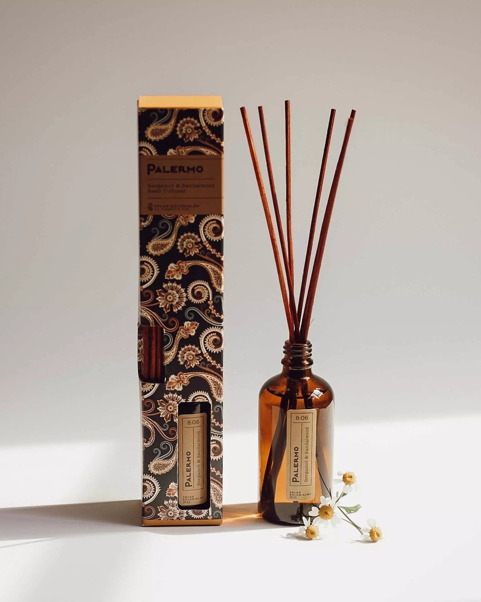 PALERMO 8:06 Bergamot & Sandalwood Dyfuzor Rattanowy - Kolekcja Travels