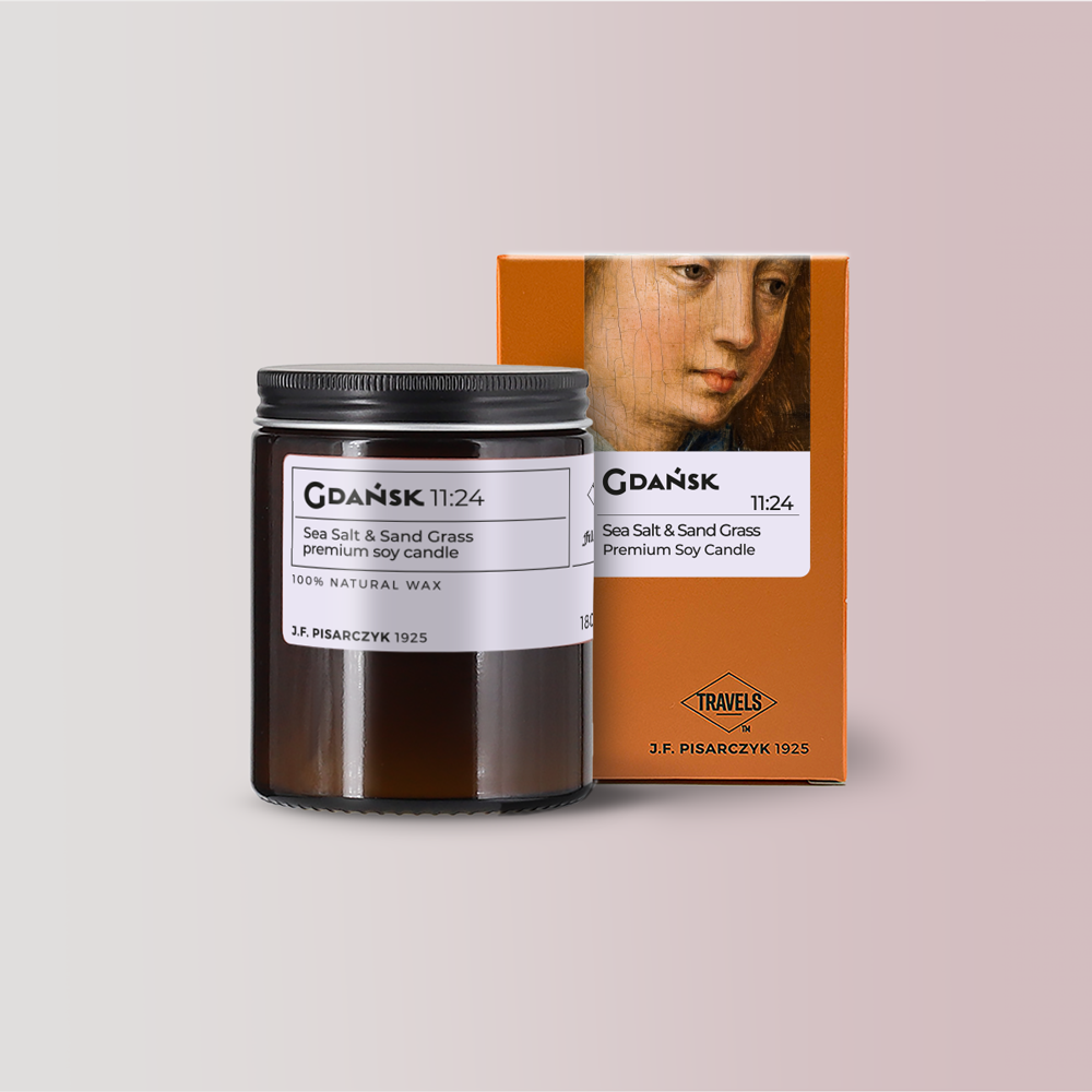 GDAŃSK 11:24 Sea Salt & Sand Grass - Świeca sojowa premium - Kolekcja Travels