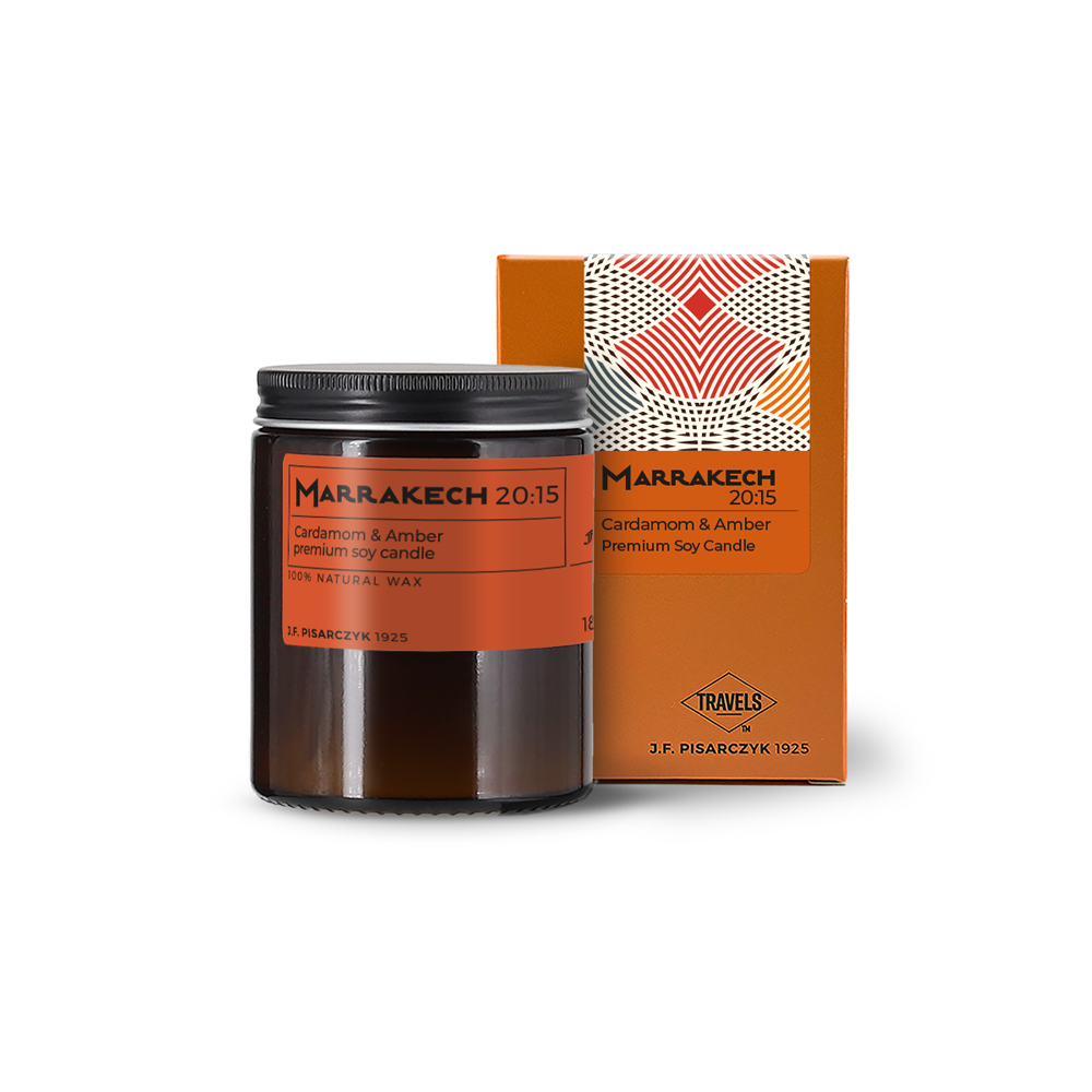 MARRAKECH 20:15 Cardamom & Amber - Świeca sojowa premium - Kolekcja Travels