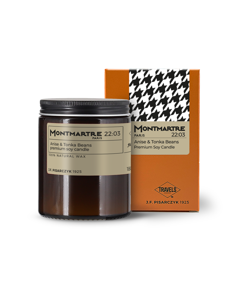 MONTMARTRE PARIS 22:03 Anise & Tonka Beans - Świeca sojowa premium - Kolekcja Travels