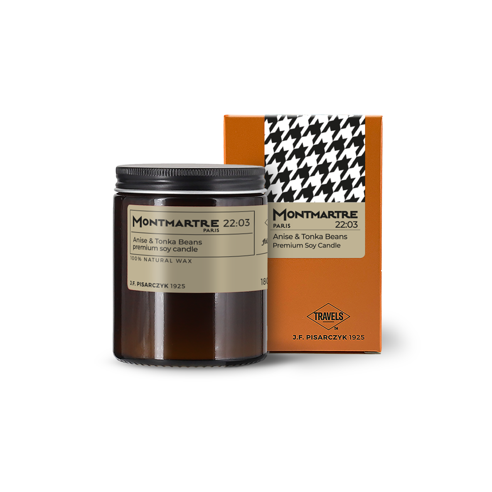 MONTMARTRE PARIS 22:03 Anise & Tonka Beans - Świeca sojowa premium - Kolekcja Travels