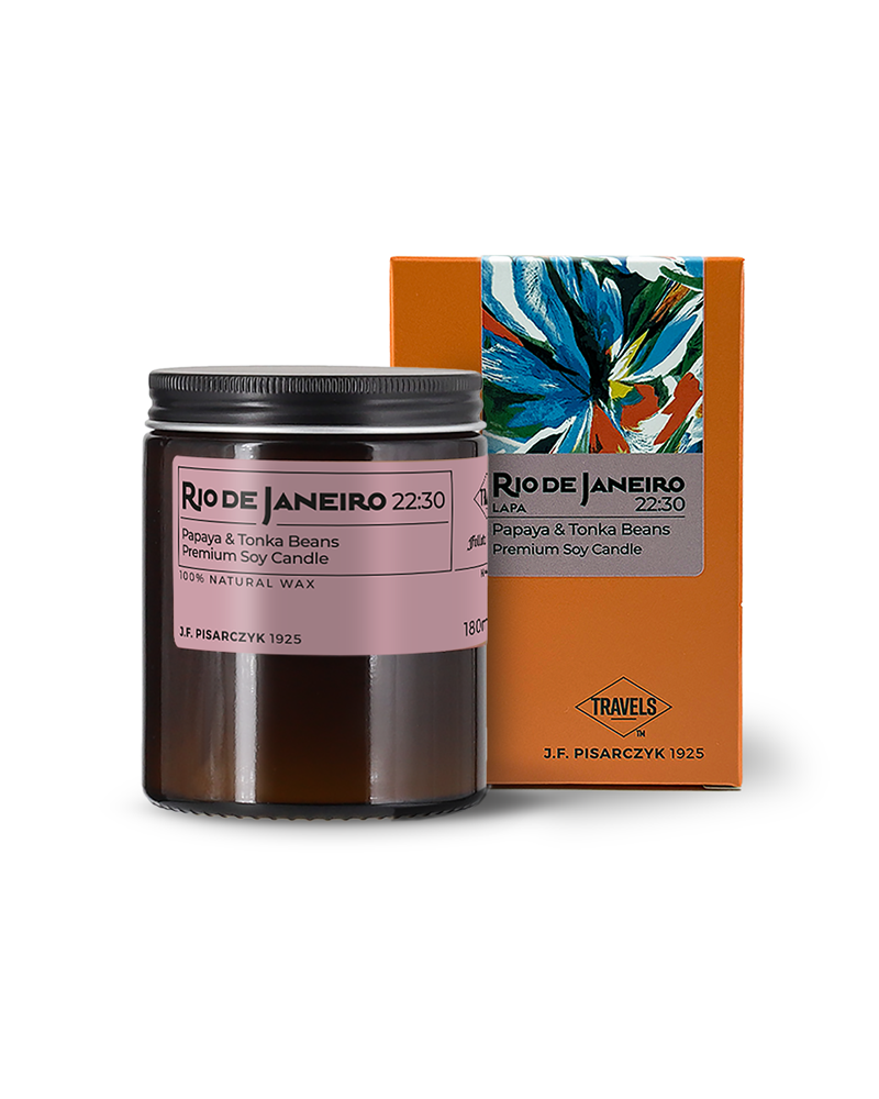 RIO DE JANEIRO 22:30 Papaya & Tonka beans - Świeca sojowa premium - Kolekcja Travels