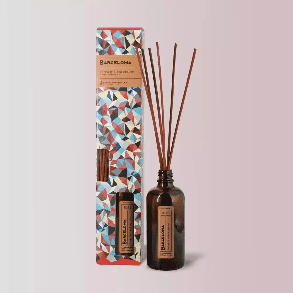 BARCELONA 10:25 Neroli & Black Spruce Naturalny Dyfuzor Rattanowy - Kolekcja Travels
