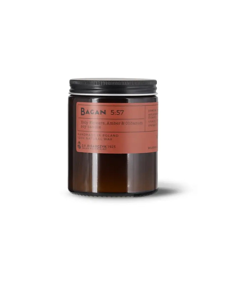 BAGAN 5:57 Holy Flowers, Amber & Olibanum - Świeca sojowa premium (Large) - Kolekcja Travels 180ml 6.1oz
