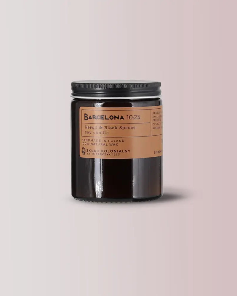 BARCELONA 10:25 Neroli & Black Spruce - Świeca sojowa premium - Kolekcja Travels