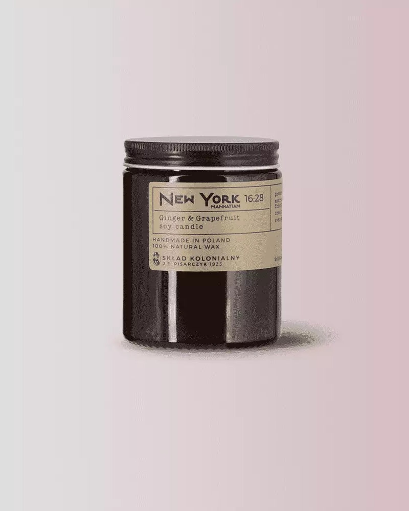 NEW YORK 16:28 Ginger & Grapefruit - Świeca sojowa premium - Kolekcja Travels