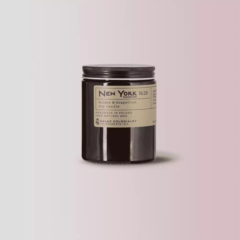 NEW YORK 16:28 Ginger & Grapefruit - Świeca sojowa premium - Kolekcja Travels