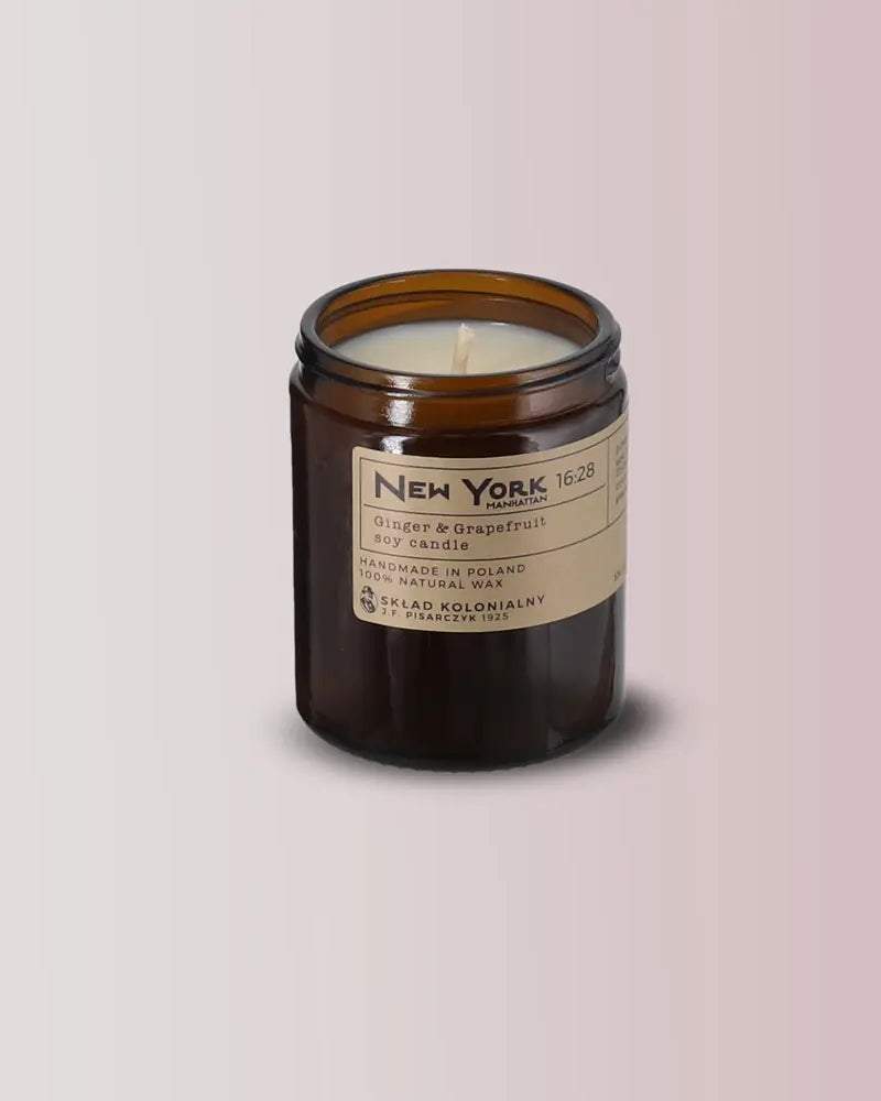 NEW YORK 16:28 Ginger & Grapefruit - Świeca sojowa premium - Kolekcja Travels