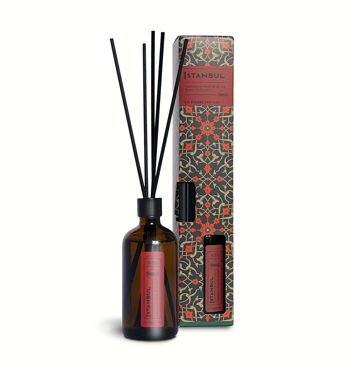 ISTANBUL 9:53 Damascus Rose & Musk — dyfuzor ratanowy, kolekcja Travels