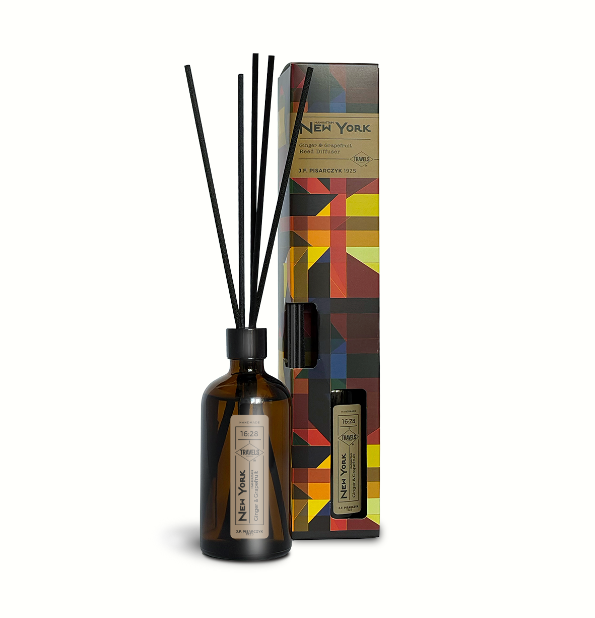 NEW YORK 16:28 Ginger & Grapefruit — dyfuzor ratanowy, kolekcja Travels